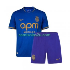 Camisolas de futebol AS Monaco Criança Equipamento Alternativa 2025/26 Manga Curta